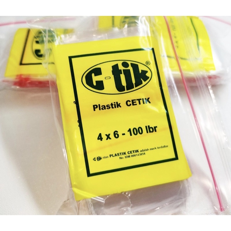 Plastik Klip Cetik 4x6 Kecil Kantong Serbaguna Dengan Zipper @100 Lbr