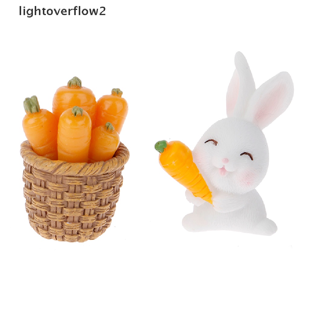 (lightoverflow2) 7pcs Miniatur Kelinci Untuk Dekorasi Taman Mini / Craft DIY