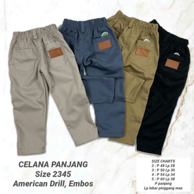 PILIH WARNA Celana Panjang Anak / Celana CHINO Anak 1-4 tahun Pineapple Kids Terlaris