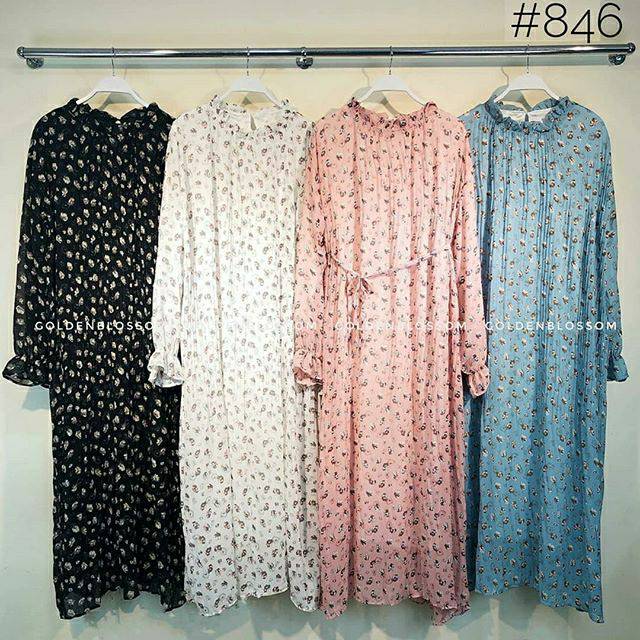 NENINA Gamis plisket premium sifon import motif bunga
Kode: #846