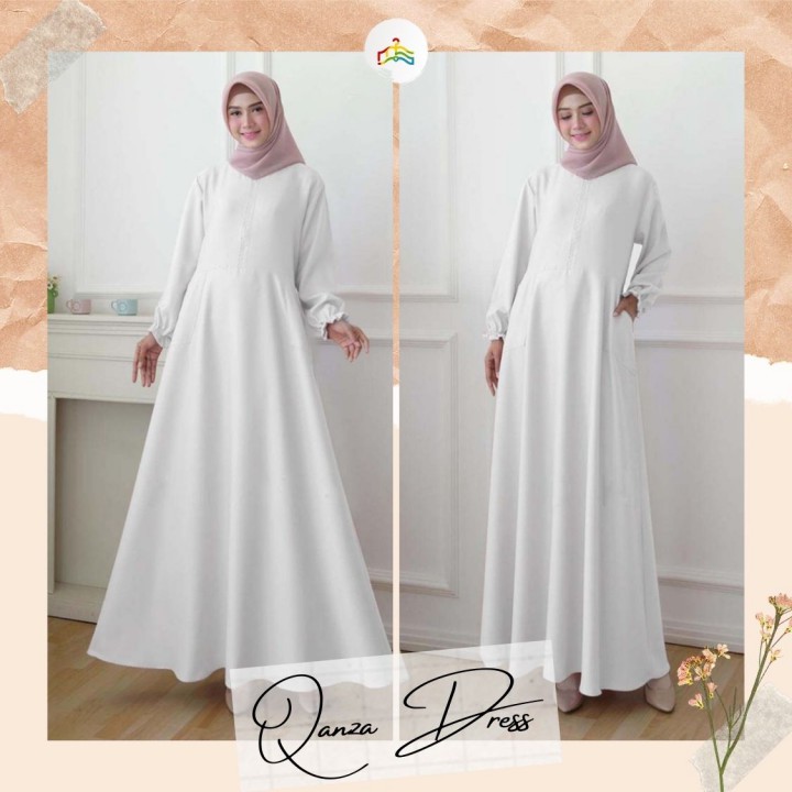 Gamis Dress Qanza Basic Dress White