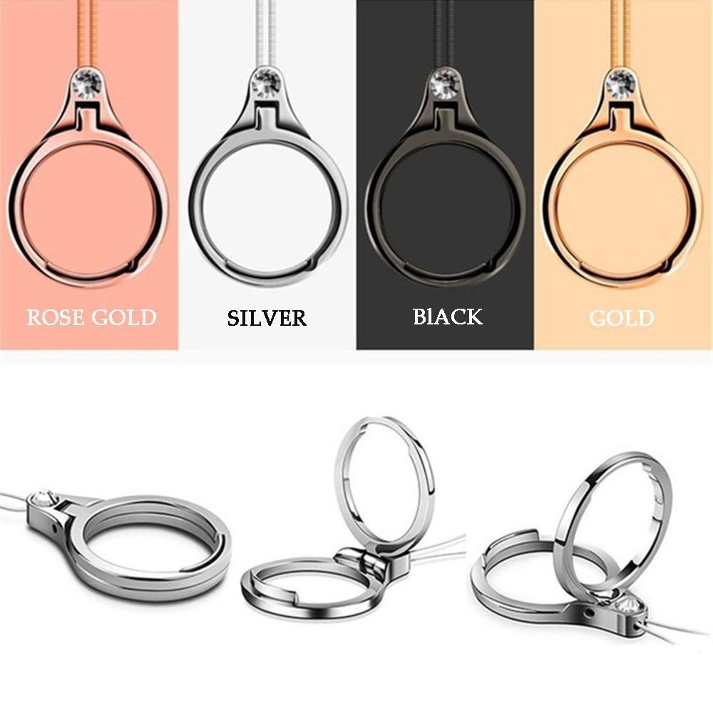 Top 2 In 1 Tali Lanyard Gantungan Kunci / Handphone Universal Multifungsi Bahan Zinc Alloy Hias Berlian