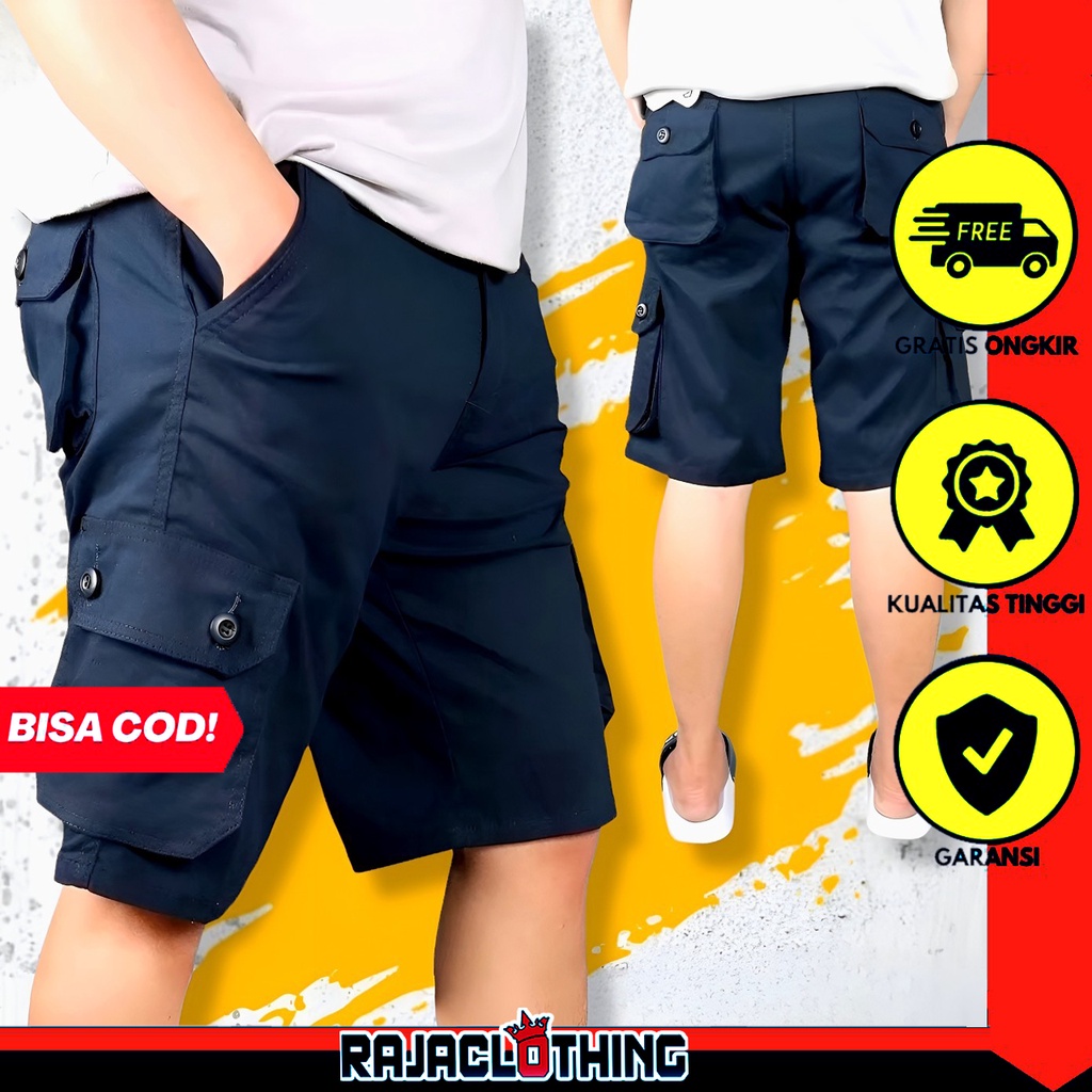 RCL - Celana Cargo Pendek Basic / Kargo Short Penek Navy Blue Distro / Celana Cargo Pendek / Celana Pendek Pria Celana Pendek Distro Katun Premium S M L XL