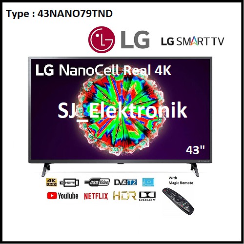 (KHUSUS LUAR KOTA) LED TV LG 43 Inch 43NANO79TND - 43NANO79 NanoCell Real 4K