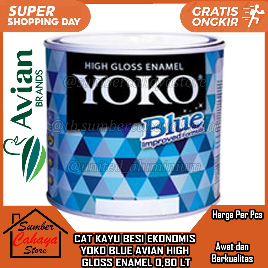 CAT KAYU BESI EKONOMIS YOKO CET MINYAK AVIAN HIGH GLOSS 3,5 LT CATT PAGAR PINTU JENDELA KUSEN ROLLIN
