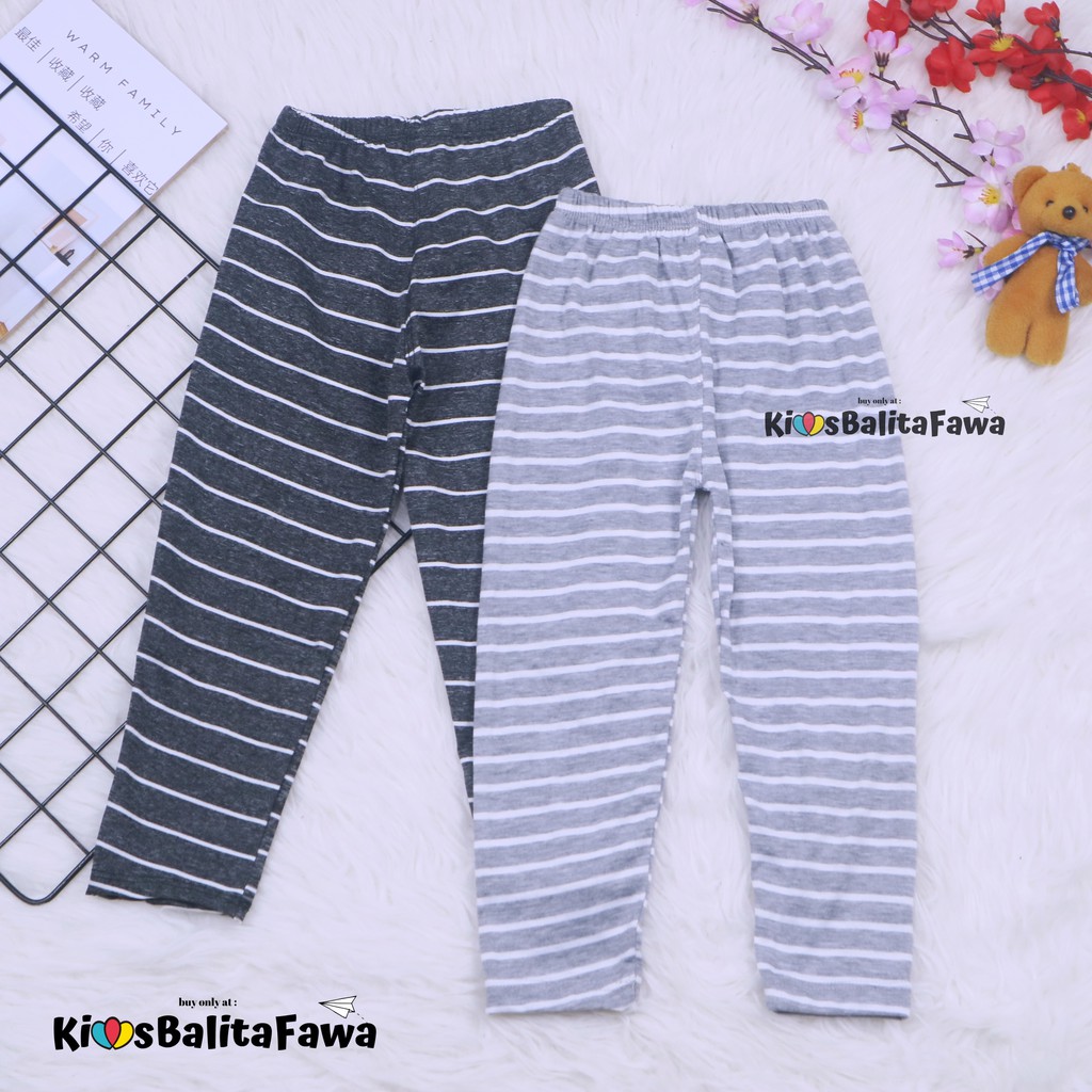 Legging Motif Salur Uk 3-4 Tahun / Celana Salur Panjang Anak Perempuan Legging Pants Ketat Murah