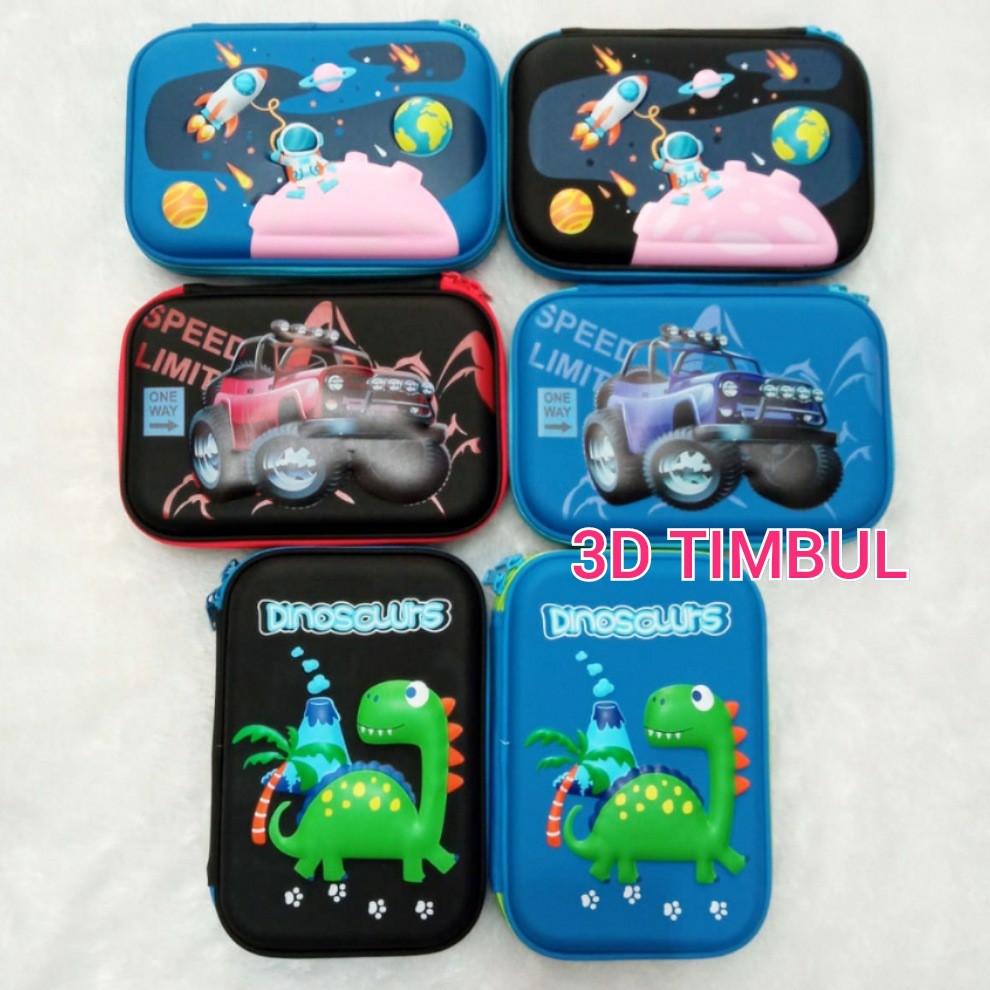 

BLINGBERRY Tempat Pensil 3D Timbul Dinosaurus Kotak Pensil astronot kotak pensil anak laki laki 3D timbul kado ultah anak
