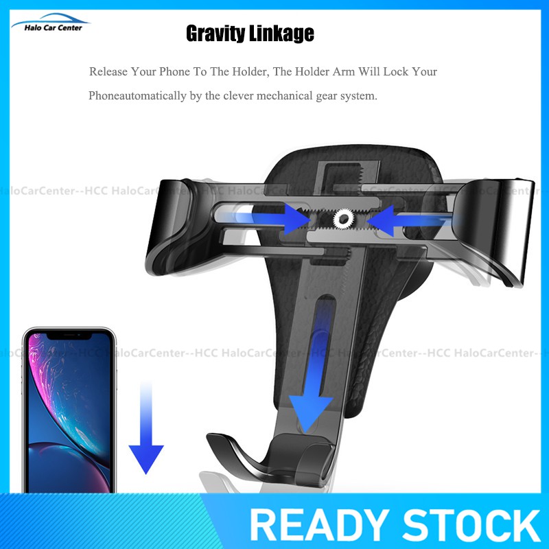 [Ready Stock]Universal Car Phone Holder For Phone In Car Air Vent Mount Stand Smartphone Gravity Bracket