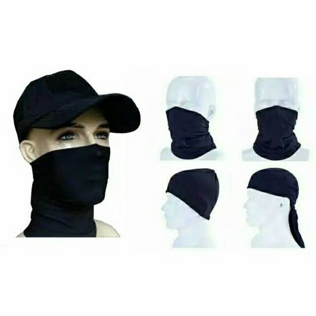 [COD] Masker Baff bandana multiguna hitam polos