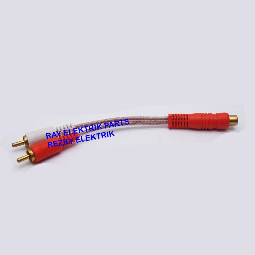 RCA Male to RCA Female Kabel Audio Y Splitter/ Kabel Rca Cabang Y 2 Rca Male To 1 Rca Female Jack Au