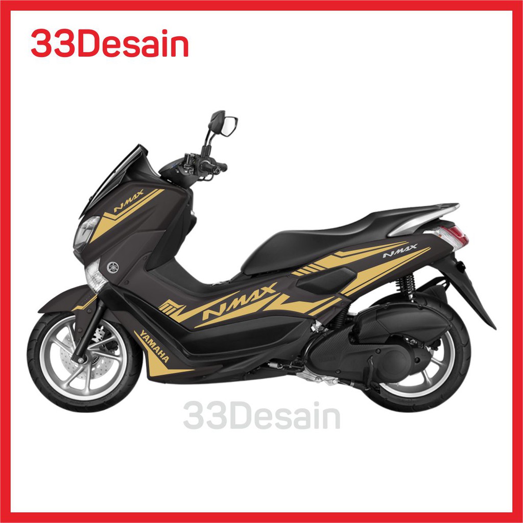 Aksesoris Motor Cutting Stiker Yamaha Nmax Hitam Gold 4 33Desain