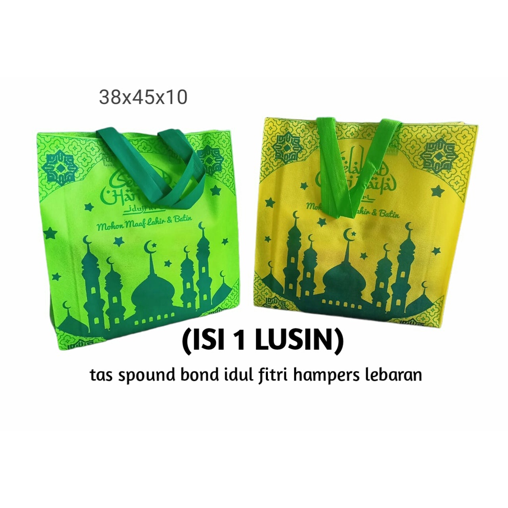 (Isi 12 Pcs) Tas spunbond 38x45x10/tas goodie bag ramadhan/Tas pesta murah/tas sembako/idul fitri ra