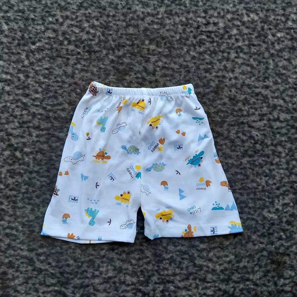 6 Pcs Celana Pendek Bayi ELVIRA Baby - Celana Dalam Pendek / Kotak Bayi - Warna Putih Bermotif