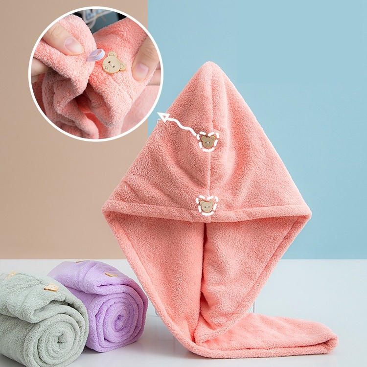 Handuk Rambut Keramas Imut Lucu Lap Pengering Kepala Head Towel Fast Dry Microfiber 63 cm x 23 cm