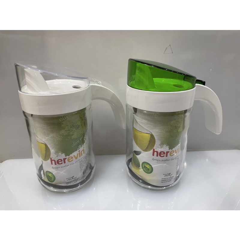 botol olive oil minyak saus condimen jug jar kaca beling herevin
