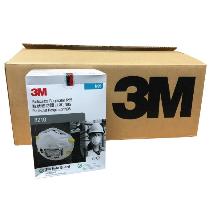 ORIGINAL! 3M Masker N95 8210 Particulate Respirator - 1 Box [20 Masker]