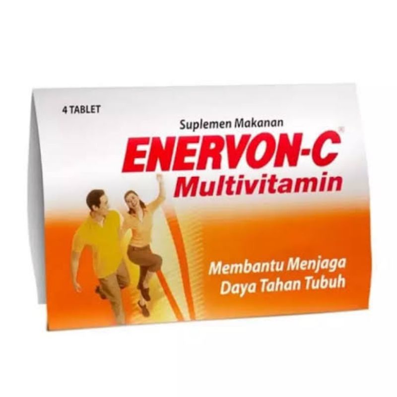 Enervon C Strip 4 Tablet / Multivitamin / Daya Tahan Tubuh / Suplemen Kesehatan