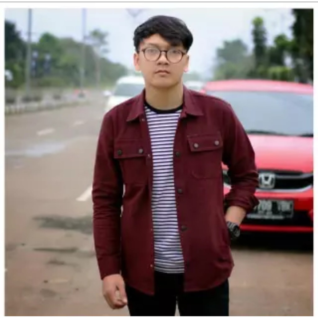 JAKET SEMI PARKA ORIGINAL//JAKET TRUCKER//JAKET KANVAS//JAKET PRIA-MAROON