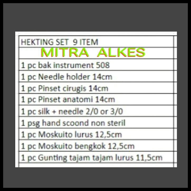Hecting set ( 9 item ) / hekting set / HectingSet / set hecting 9 item