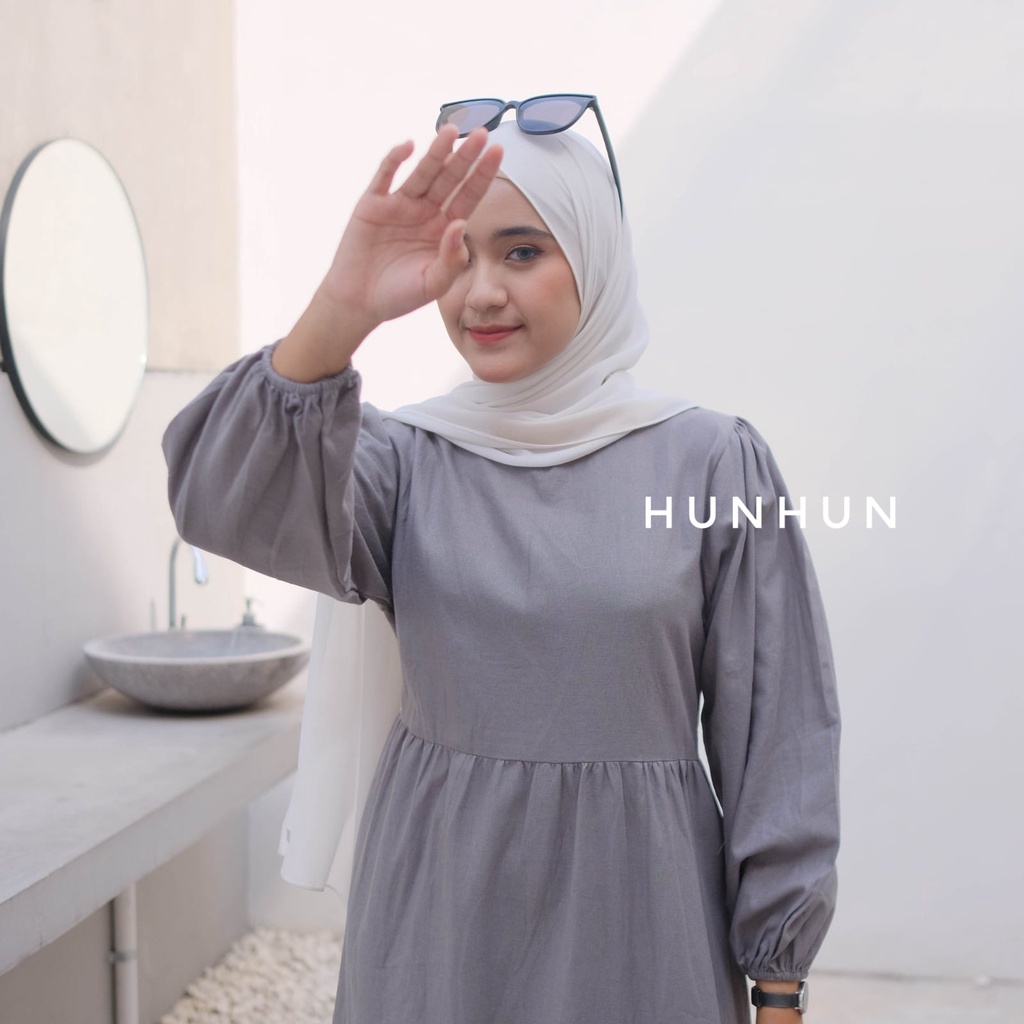 Almira Dress Linen Premium Gamis Linen Hits Termurah Pusatgrosir_solo