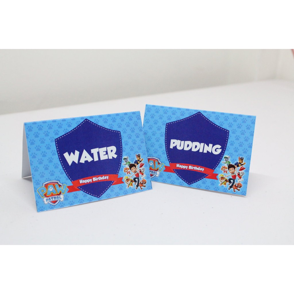 

table taq paw patrol / label makanan paw patrol / label untuk makanan custom