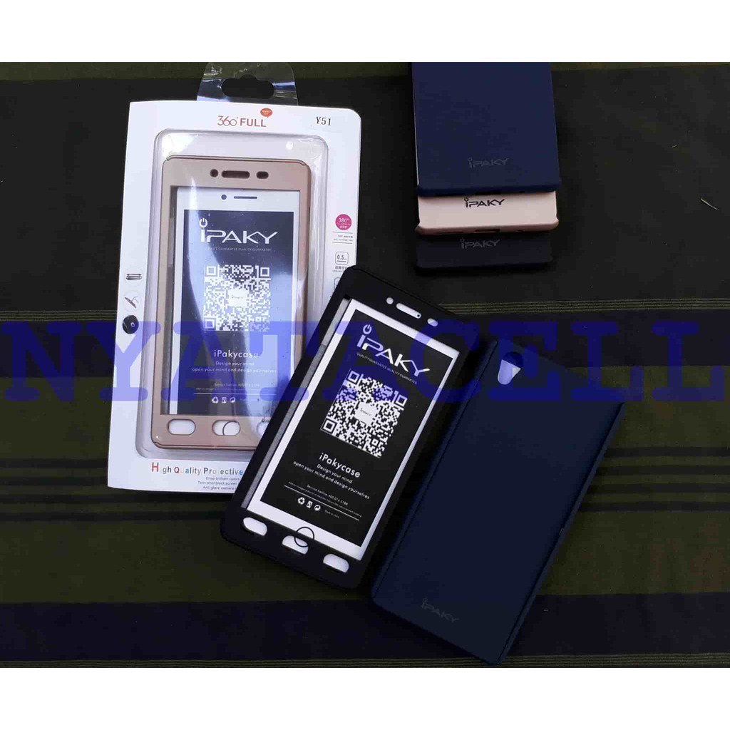 Case Ipaky 360 Vivo Y51 Y51L Hard Slim Full Body Casing Cover Armor