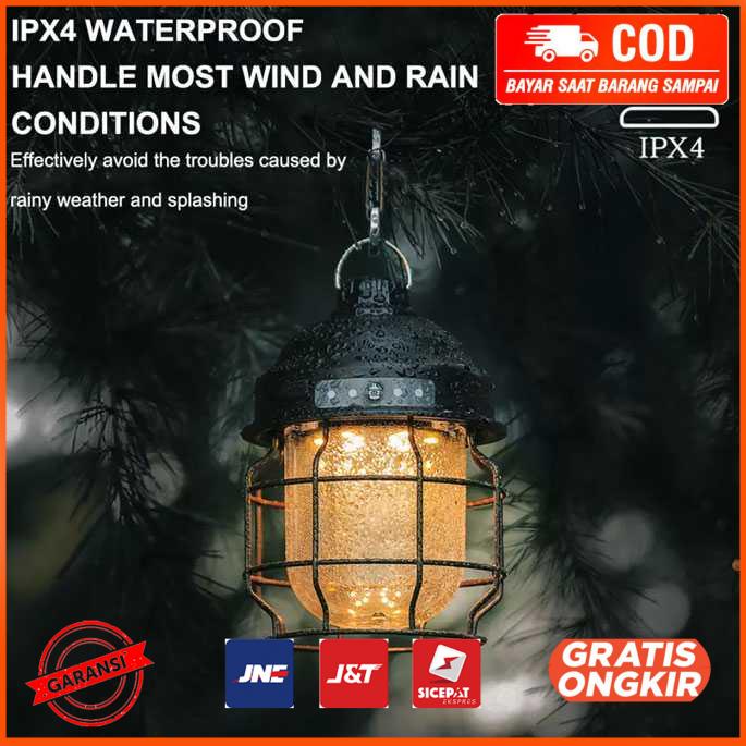 Lampu Lentera Camping Gantung Waterproof Rechargeable KJ 130