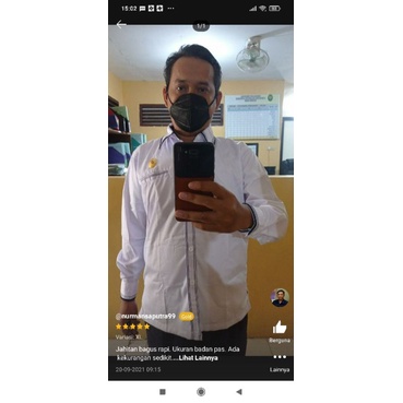 kemeja putih lengan panjang pria seragam Mahkamah Agung