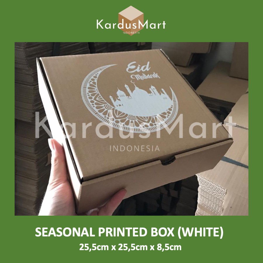 

Kardus - Box Pizza- Cetak Lebaran - Idul Fitri - 25.5x25.5x8.5 - Putih