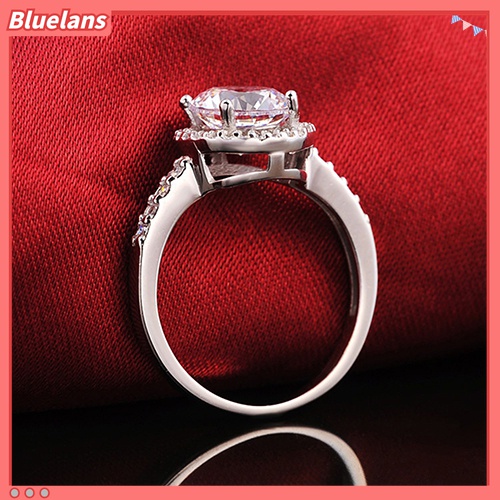 Cincin Kubik Zirkonia Bahan 925 Sterling Silver Ukuran 6-10 Untuk Pernikahan