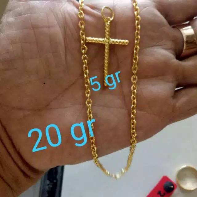 Set Kalung Rante Padat.Emas london LM 24K kadar 99,99%.