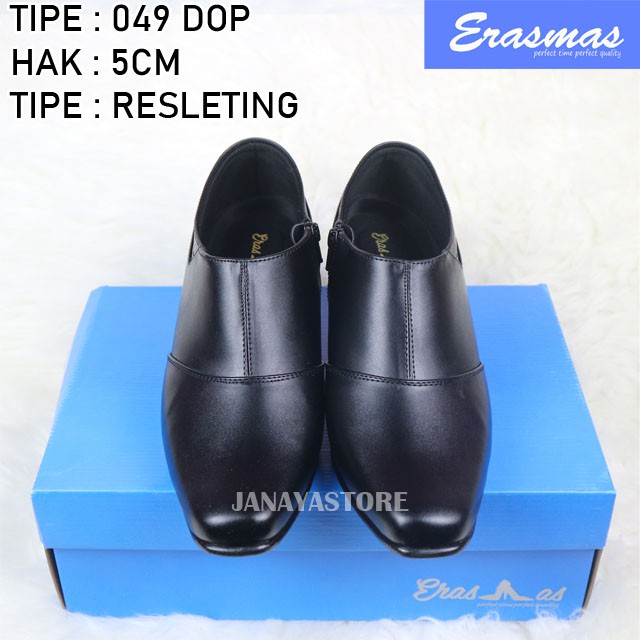 Sepatu PDL Sus 049 Erasmas Resleting ANGKLE BOOT Polwan Kowad DISHUB POL PP HAK 5cm