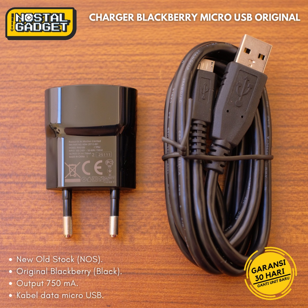Charger Casan Blackberry Micro USB Original BB 9900 Q5 Q10 Q20 Z10