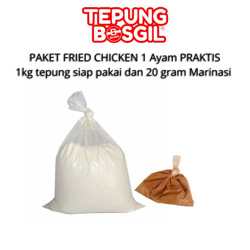 

Tepung Premium Fried Chicken (Tepung Siap Pakai 1kg dan 1 bungkus marinasi (20gram)