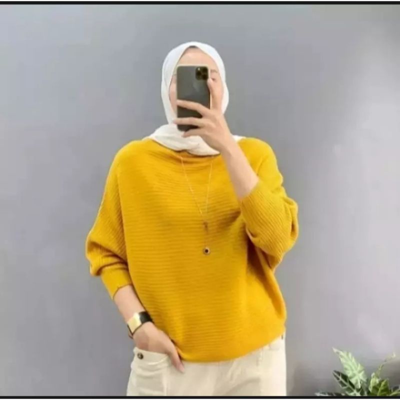 SWEATER | LASPERAL RAJUT BATWING /BLUSE WANITA RAJUT //ATASAN WANITA /BAJU KELELAWAR PREMIUM