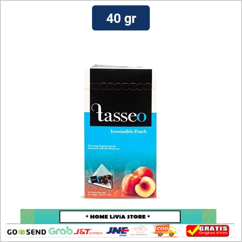 

Tasseo Premium Tea Bag Peach Teh Celup Rasa Peach 40 gr