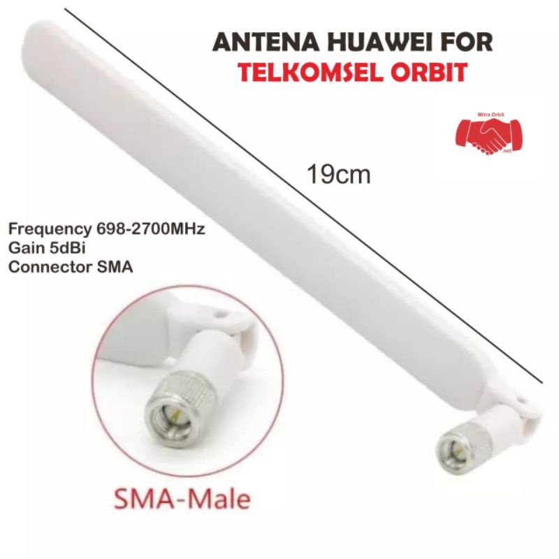 Antena External Huawei Support Orbit Star 2 dan Star 3 Penguat Sinyal Modem/Router 5dBi 4G LTE