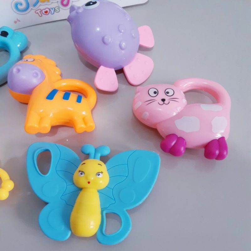 Mainan Set Baby Rattle 6 pcs Edukasi - Kerincingan Bayi Anak Edukatif