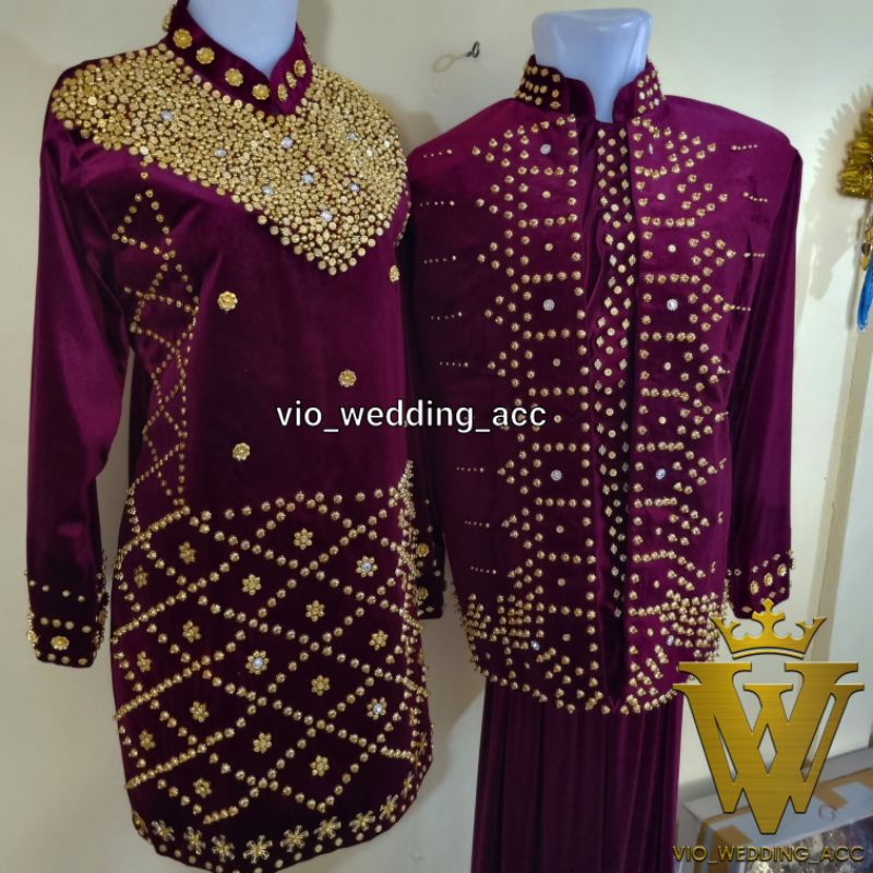 Baju pengantin bludru full payet