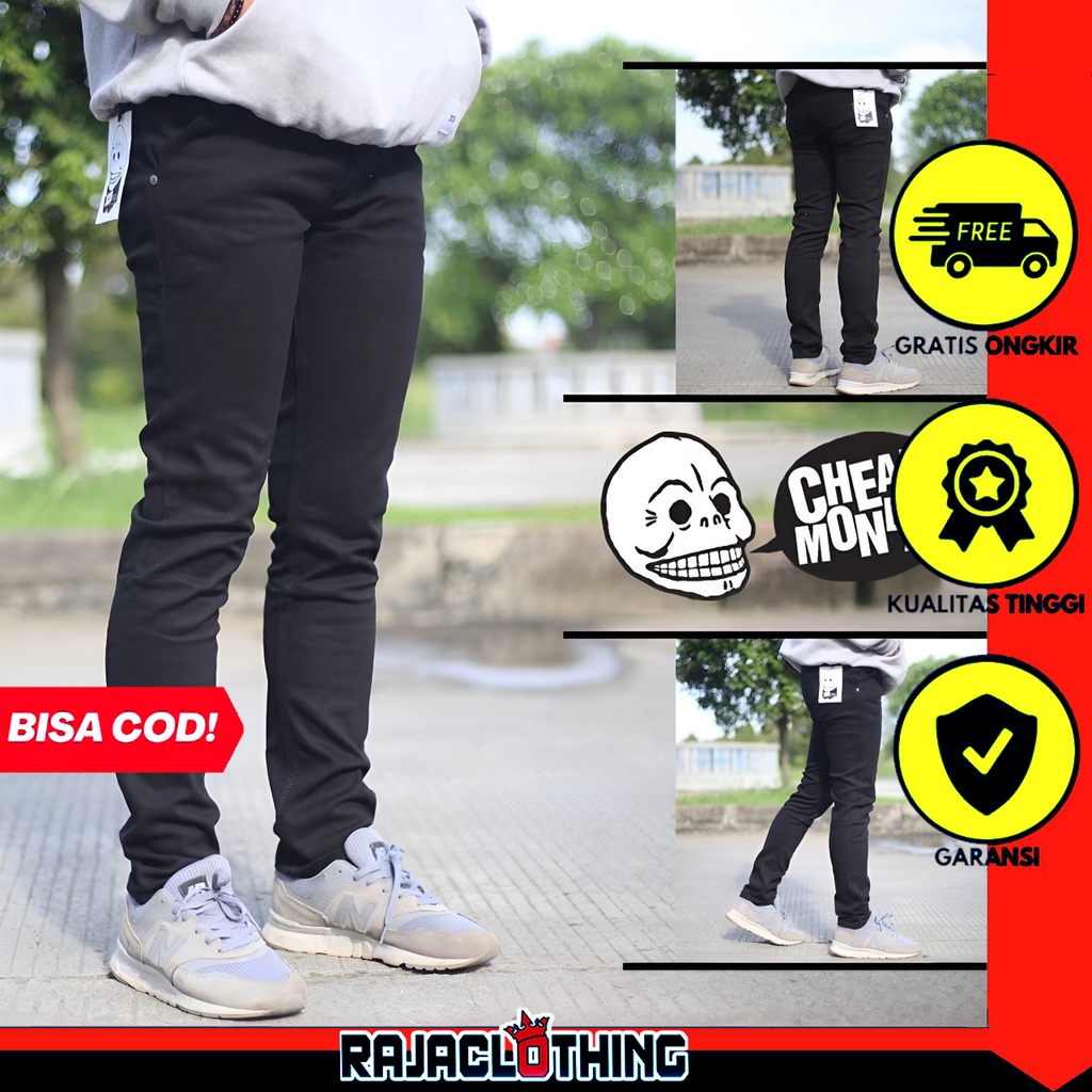 RCL - Celana Panjang Hitam Jeans Cheap Monday Pensil Strecth Slimfit Skinny Pria Cheap Monday S.M.L.XL 27 s/d 34 27 s/d 34