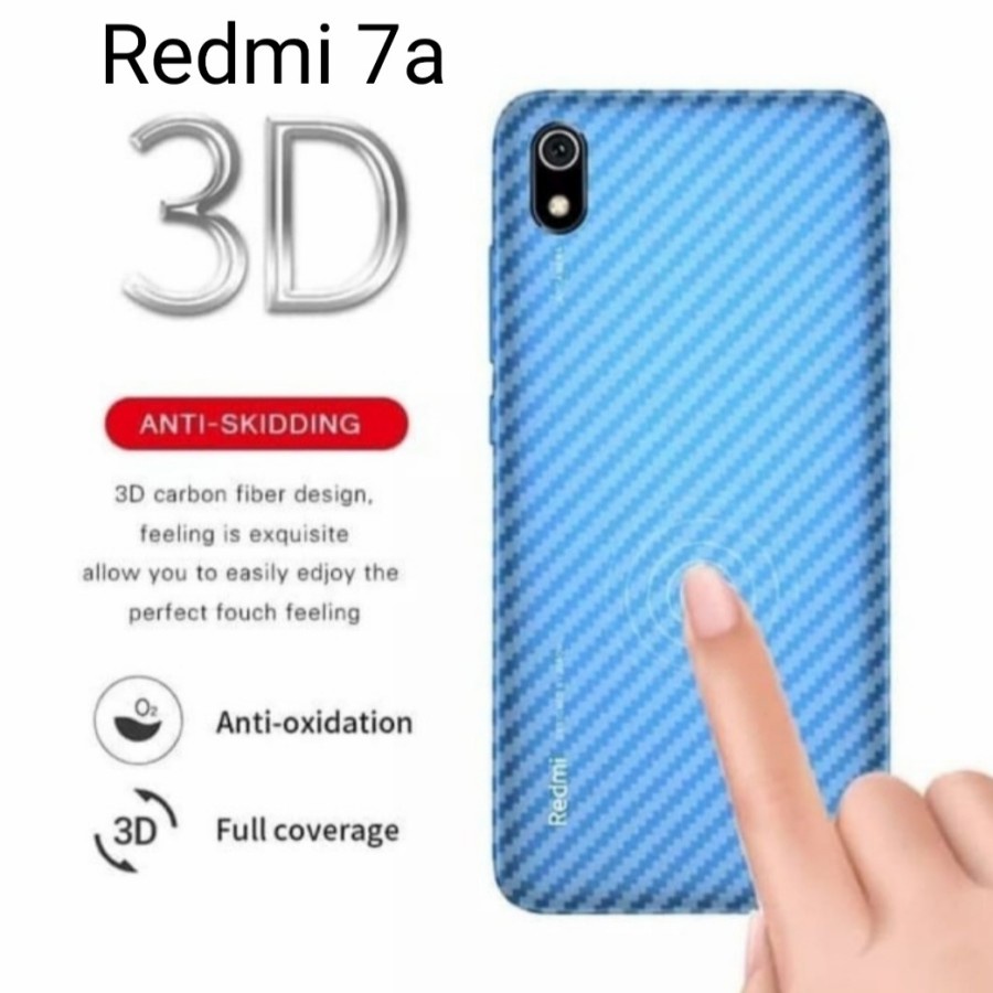Skin Carbon Garskin Anti Gores Belakang Redmi 7A Redmi 8 Redmi 8A Pro