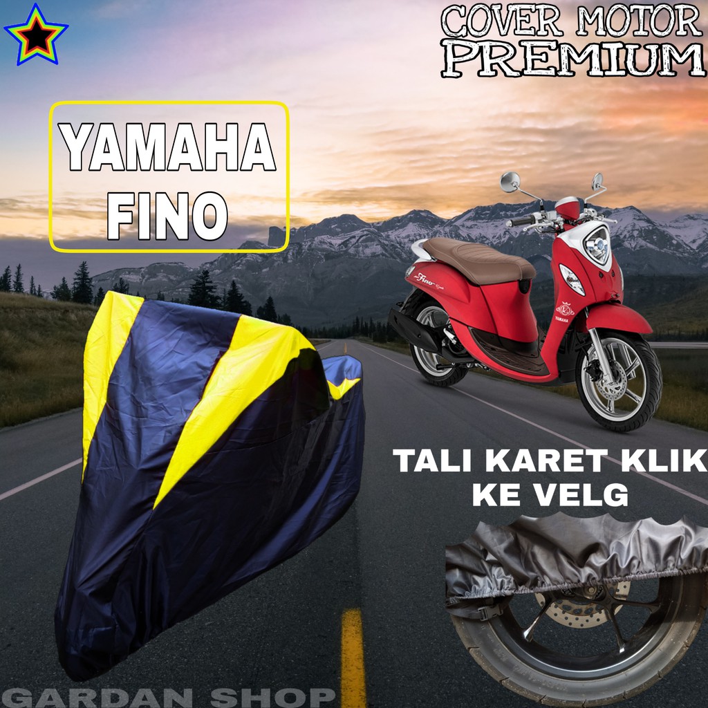 Sarung Motor YAMAHA FINO Hitam Kuning Body Cover Penutup Pelindung Motor Yamah Fino PREMIUM