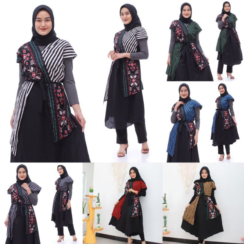 Tunik Model Kimono Batik Salur Modern Fashion Batik Wanita