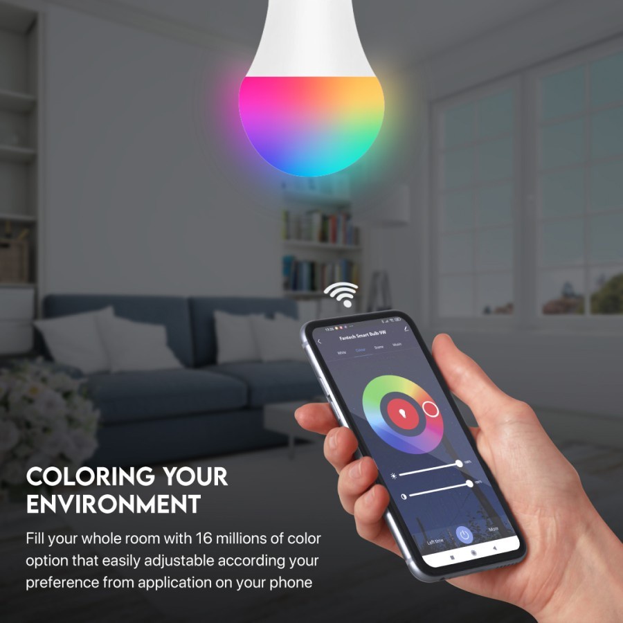 FANTECH LED Light Bulb 9W RGBWW Bohlam Wifi IoT Smart Home - SLB0101