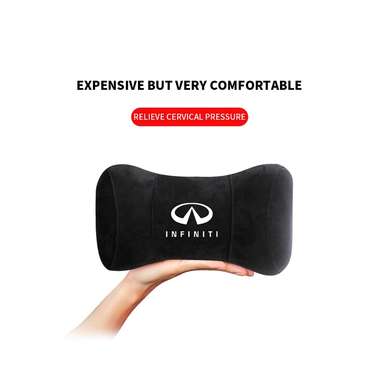 G-club Bantal Leher Bahan Kulit Rusa Memory Foam Untuk Headrest Mobil