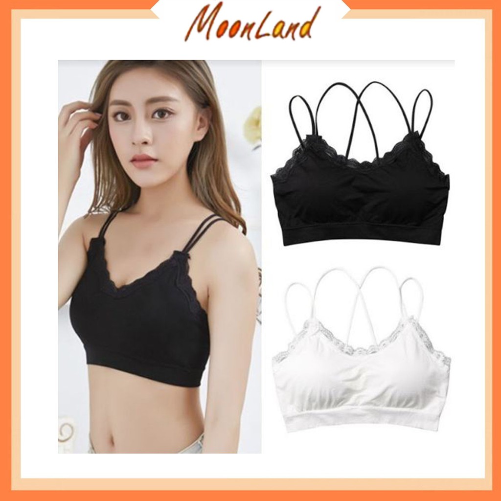 MoonLand 456 COD Bra Fashion Wanita Sport Bra Tanpa Kawat Murah Produk Import