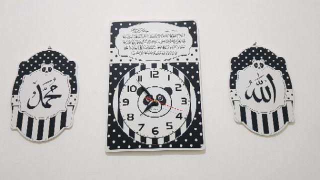 Jam Dinding 1 Set Karakter Panda