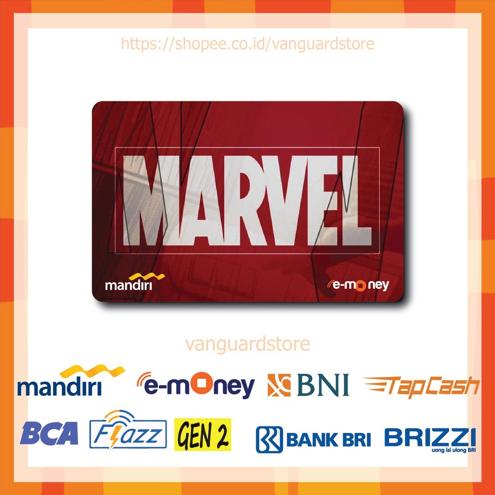 KARTU E MONEY E TOLL LOGO SUPERHERO MARVEL ANIME 17 EMONEY MANDIRI FLAZZ BCA BNI TAPCASH BRIZZI BRI