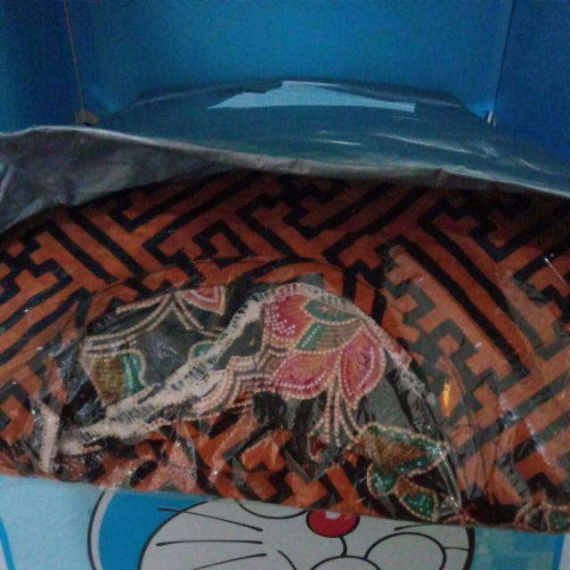 Batik Couple Keluarga Sania Ruffle Ori Ndoro Jowi Dnt Motif Pagar Orange