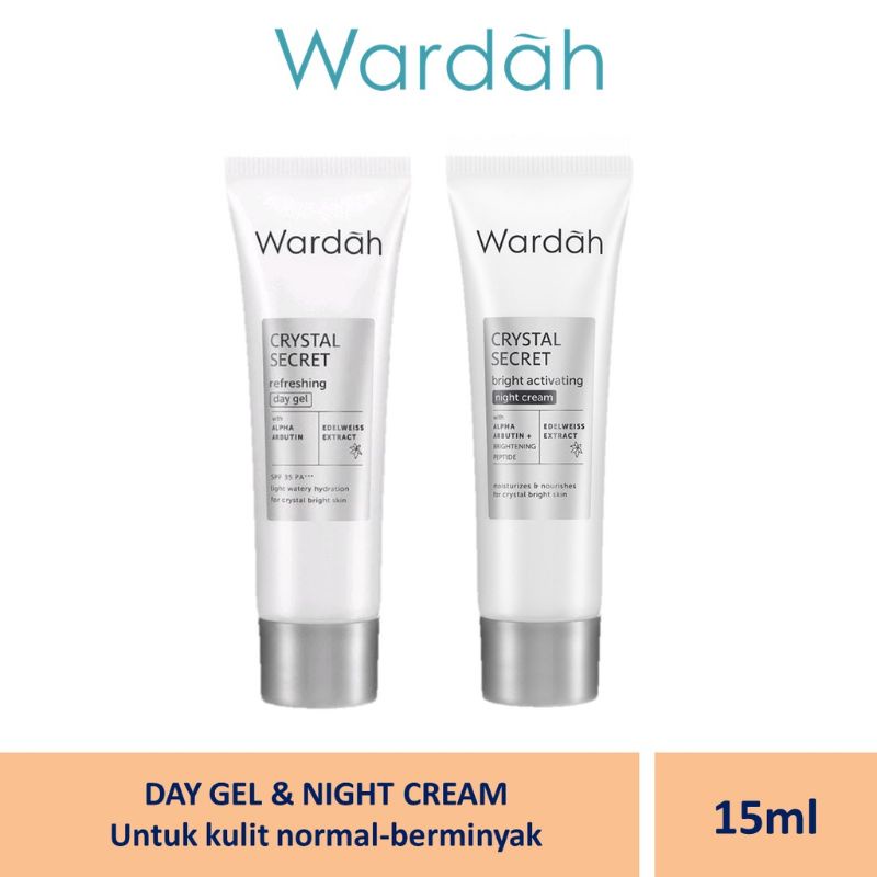 WARDAH CRYSTAL  SECRET DAY NIGHT PAKET SIANG MALAM 15 ML ( D/N 15 )